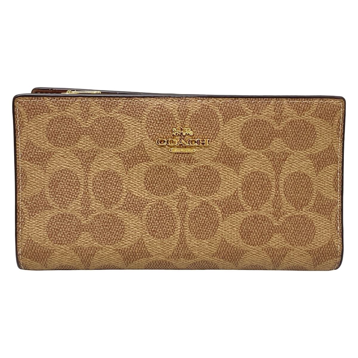 COACH モノグラム 長財布 ブラウン/ベージュ