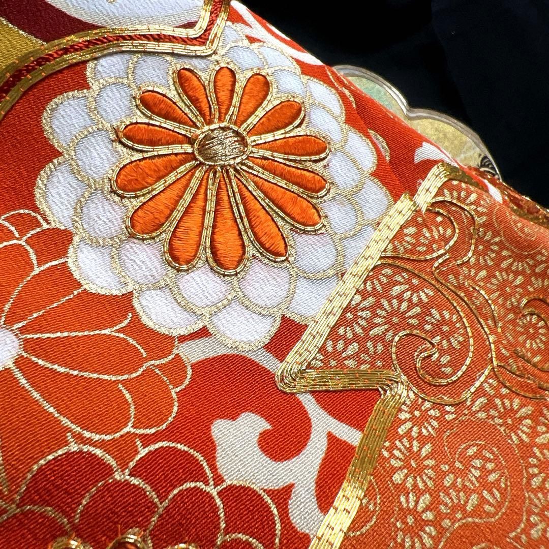 黒留袖 五つ紋 金駒刺繍 比翼付き 松 ヱ霞 菊花 青海波 着物 103tz