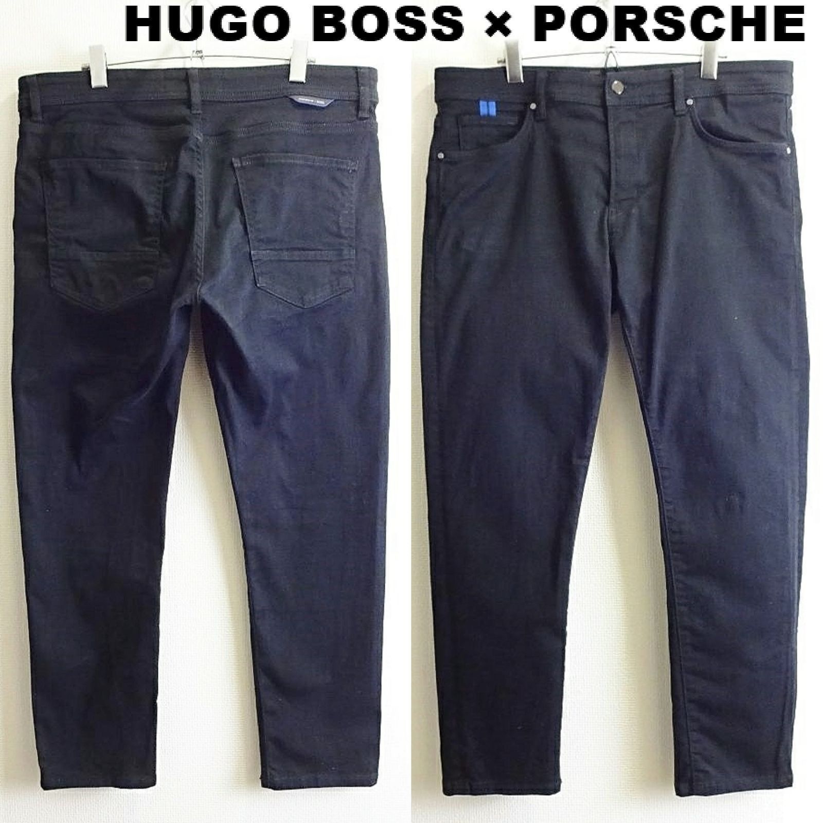 PORSCHE HUGO BOSS ポルシェ ヒューゴボスブラックデニム 希少 HUGO BOSS × PORSCHE （ヒューゴボス × ポルシェ） スリム