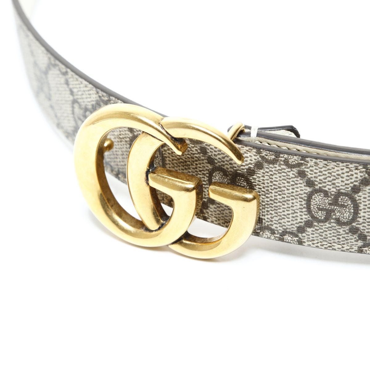 GUCCI グッチ ベルト リバーシブル ホワイト GGマーモント 44【中古