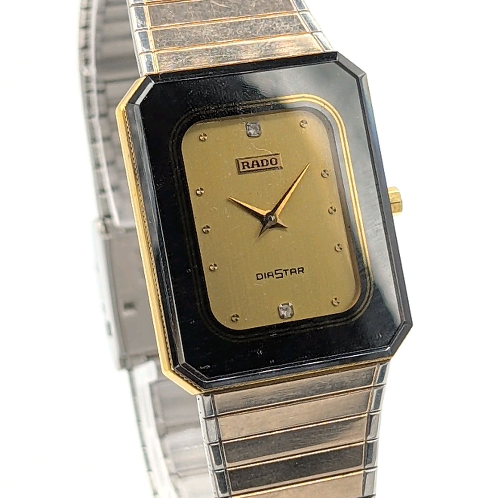 ◆RADO DIASTAR クオーツ ゴールド スクエア 腕時計 08257 RADO DiaStar Quartz Gold Vintage Watch with Super Hard Bezel