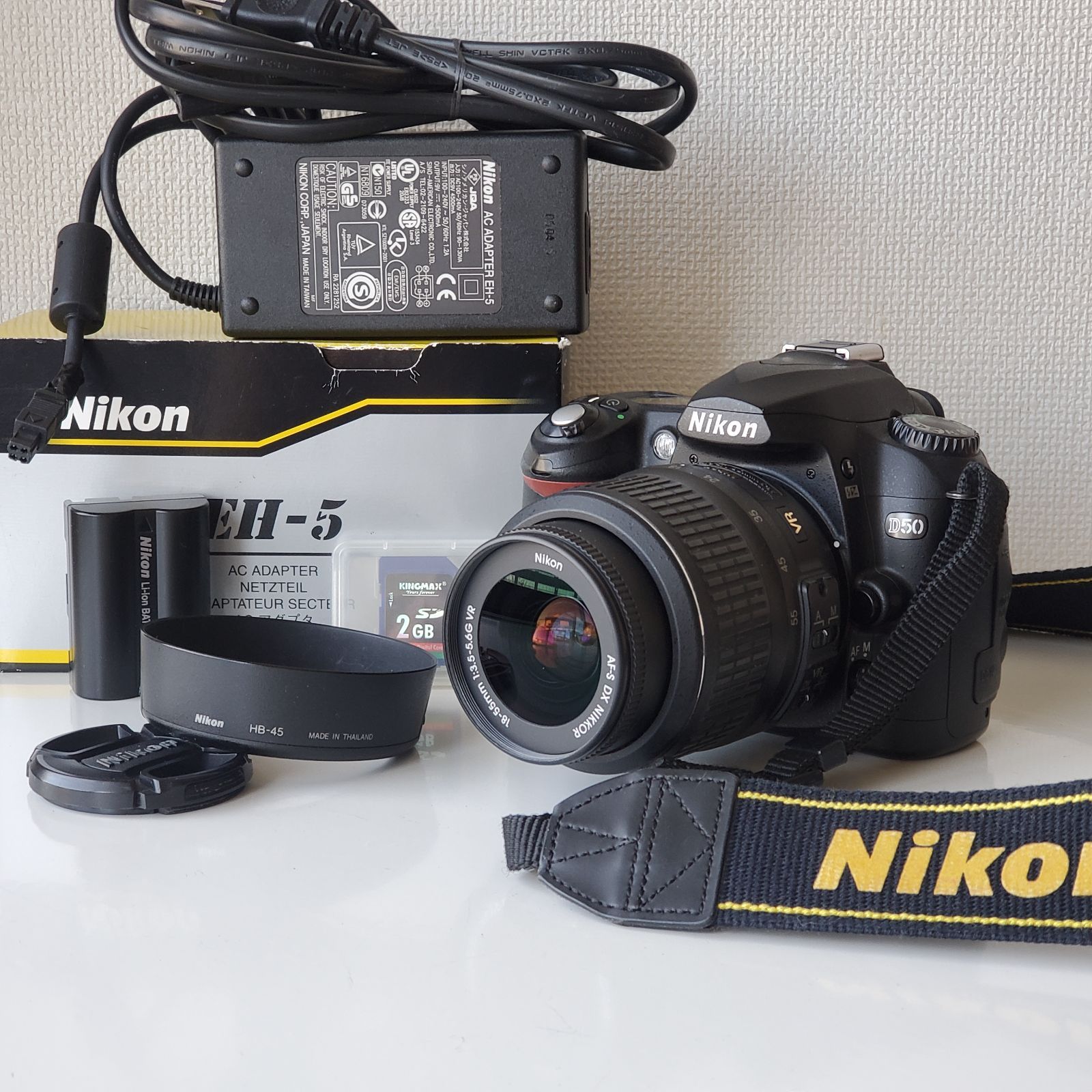 Nikon D50 AF-S DX 18-55mmスマホ転送用カードリーダー付 SDカード2GBをおまけ♪ 通電・基本動作確認 ニコン Nikon D50 AF-S DX