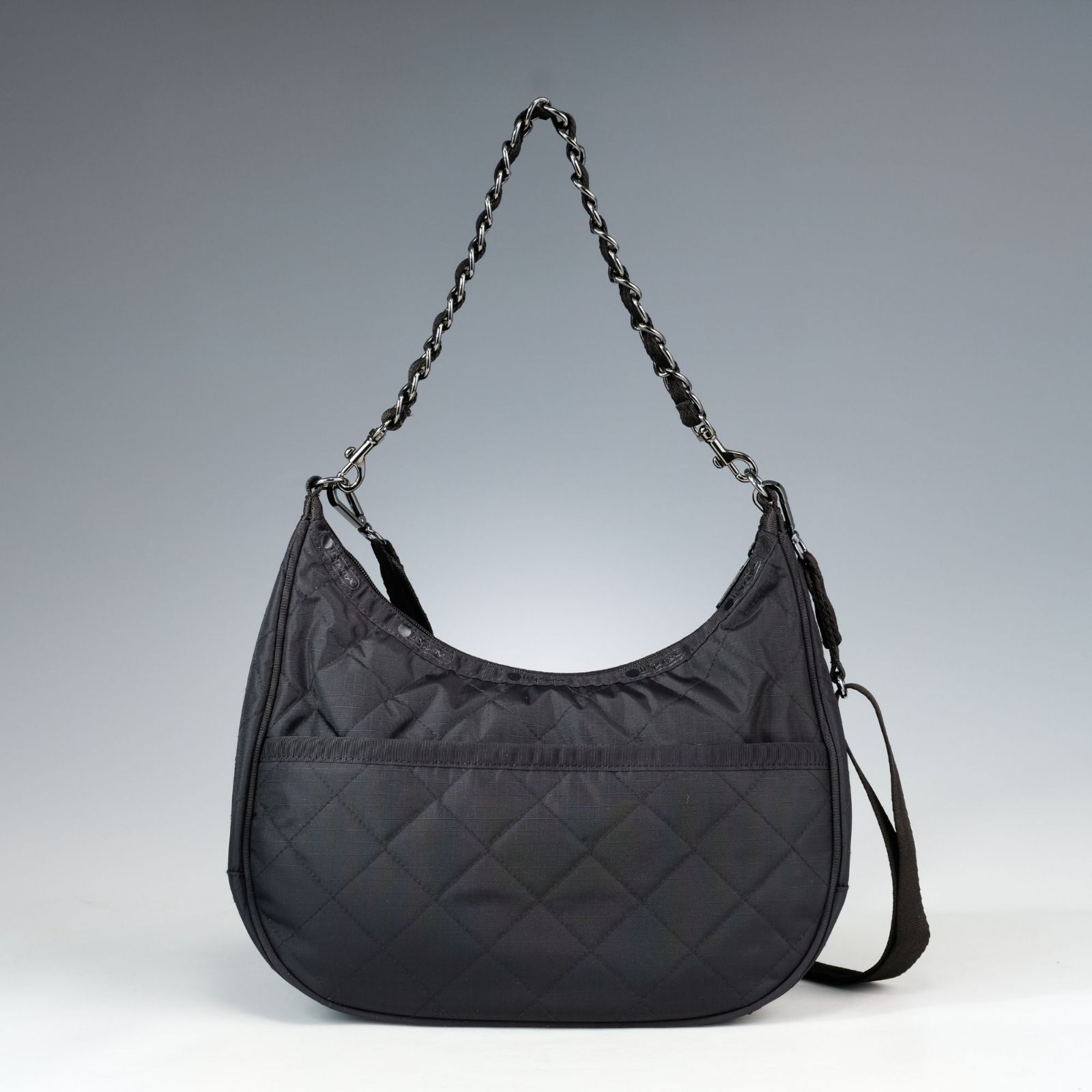 極美品】 レスポートサック CHAIN MED ZIP SHOULDER オニキスチェーン