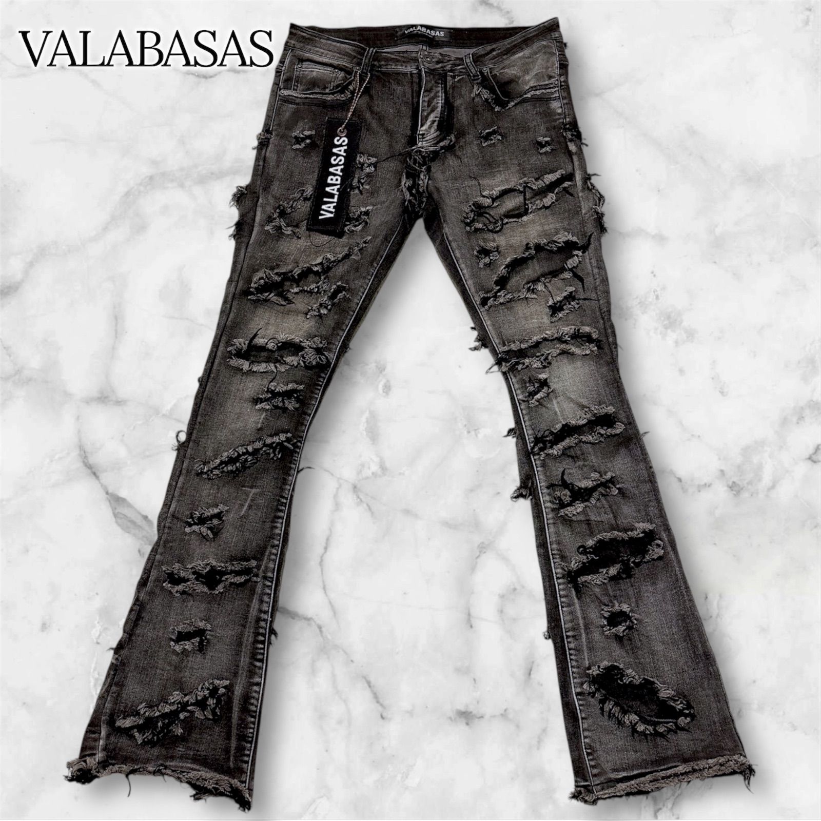valavasasフレアダメージデニム ダメージフレアデニムパンツ VALAVASAS 