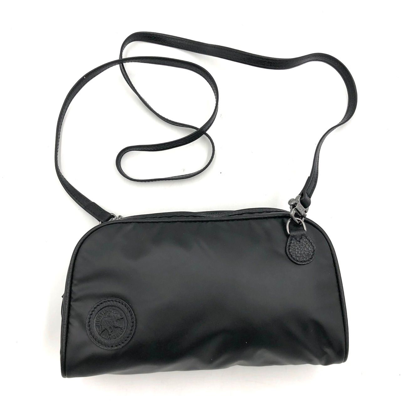 ハンティングワールド ショルダーバッグ ポシェット ナイロン ブラック