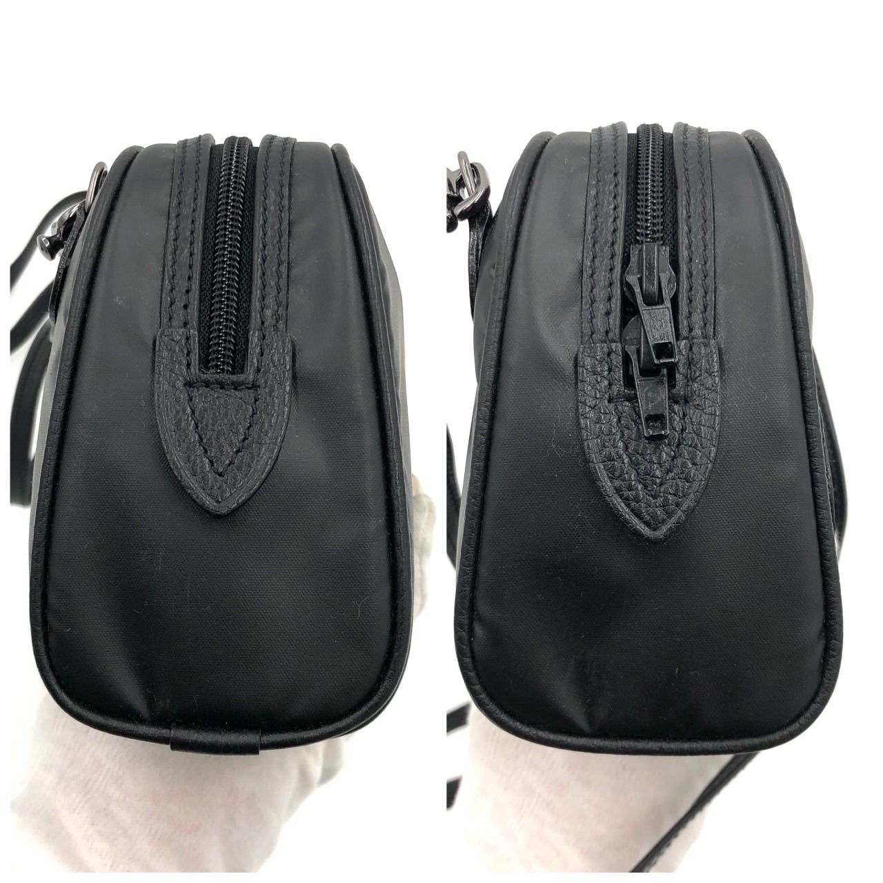 ハンティングワールド ショルダーバッグ ポシェット ナイロン ブラック