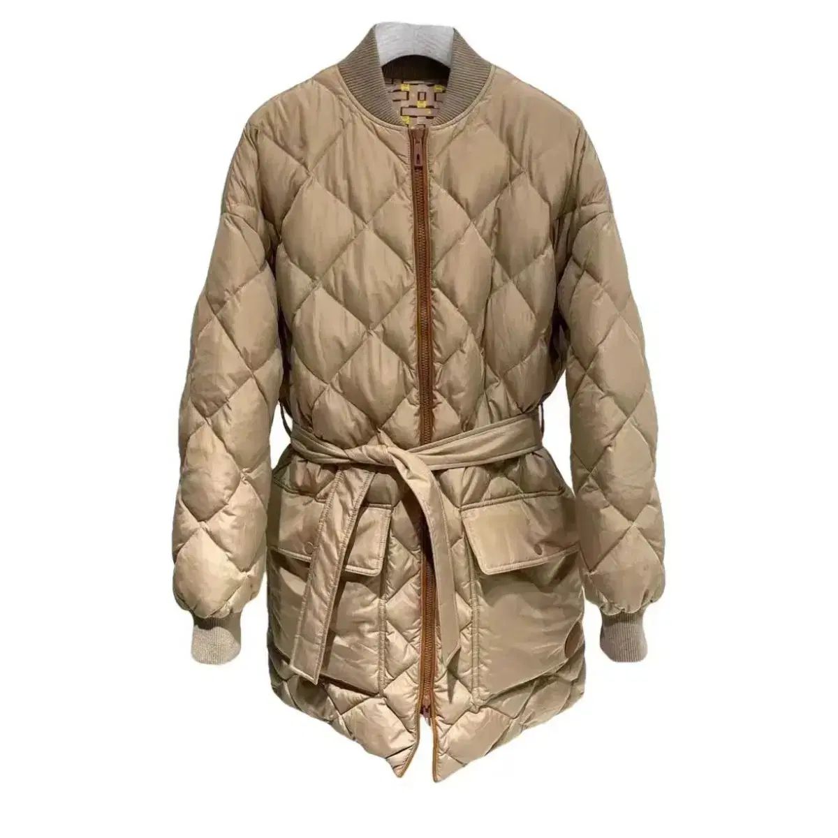 エルメス ベルト付き キルティング ダウン コート リバーシブル 36
