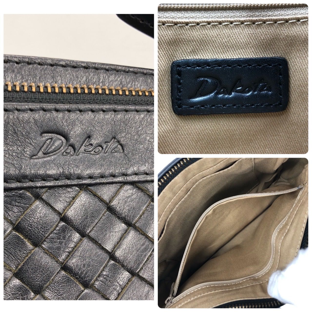Dakota ダコタ ショルダーバッグ 編み込み メッシュ レザー 本革 