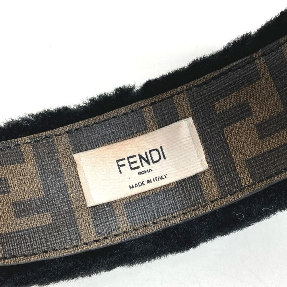 FENDI フェンディ カチューシャ ファー モヘア ズッカ ロゴ モヘア