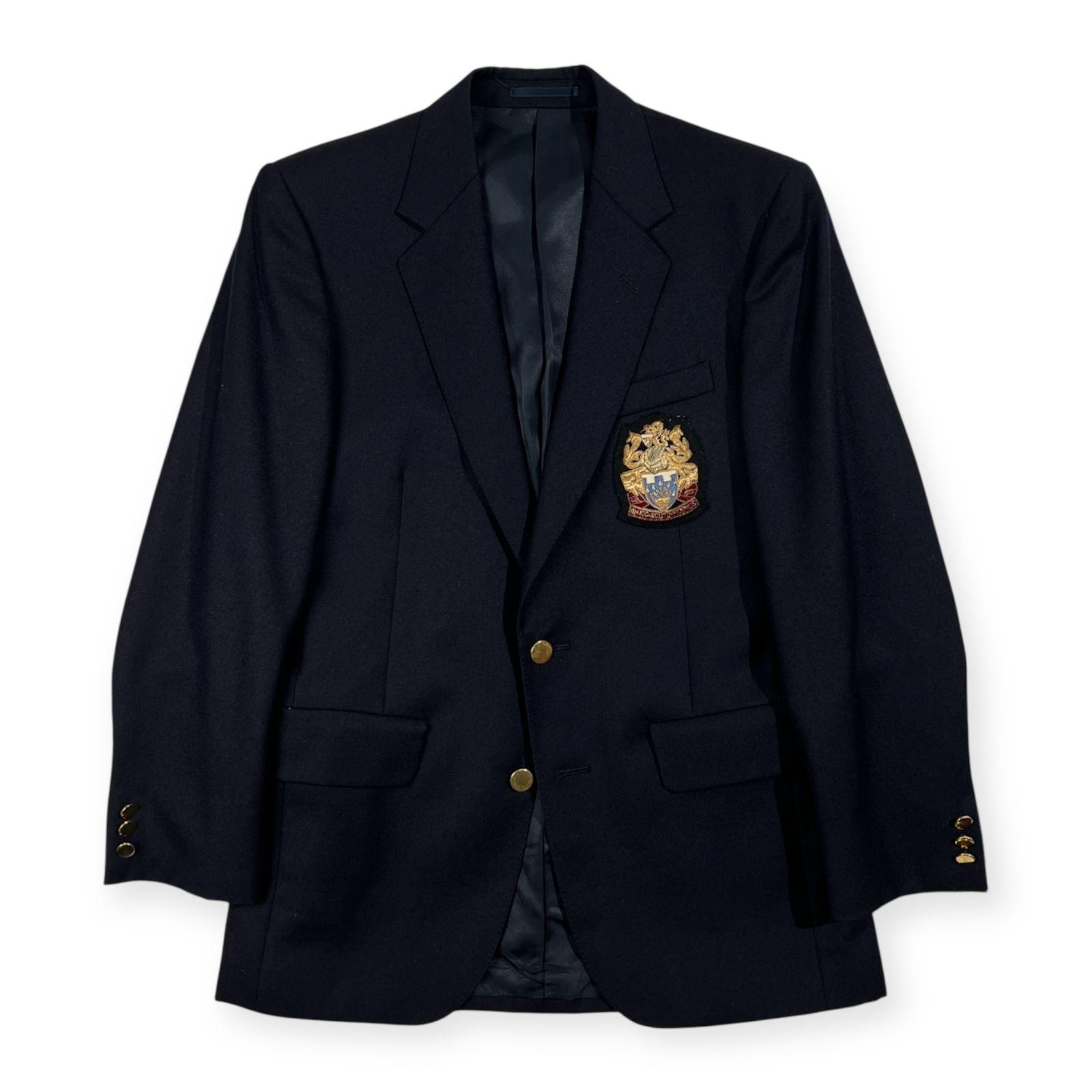 60s 70s Aquascutum アクアスキュータム ワッペン付き 金ボタン