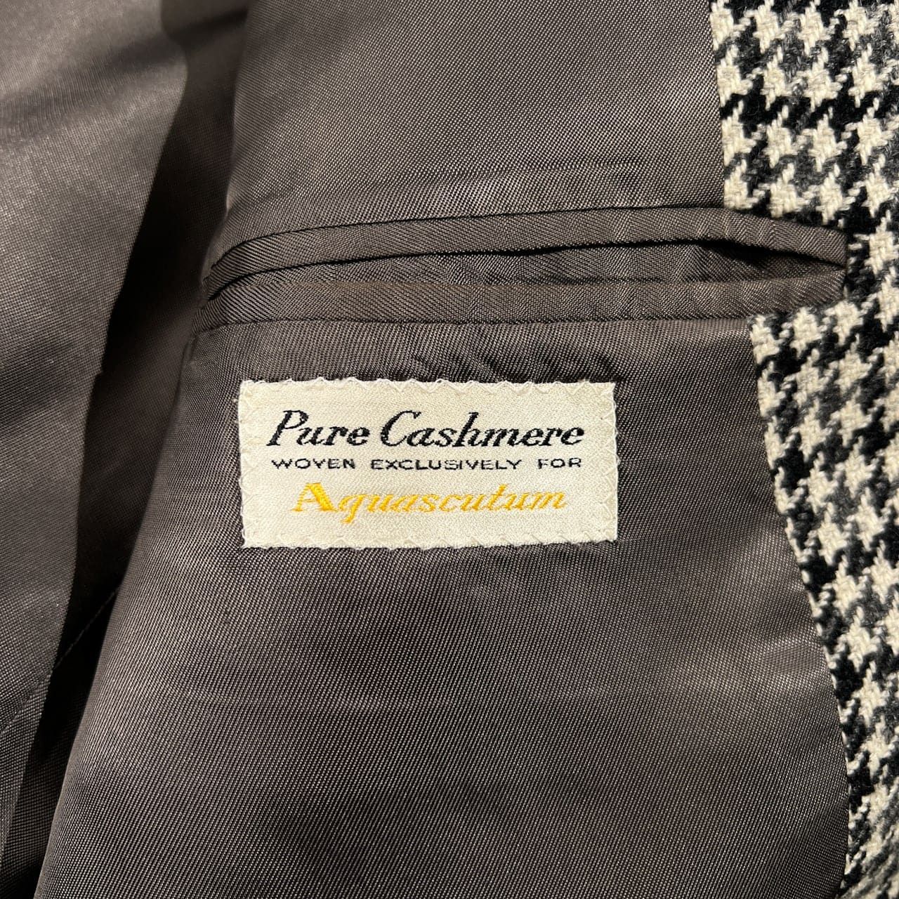 60s 70s カシミヤ100% Aquascutum アクアスキュータム 千鳥格子