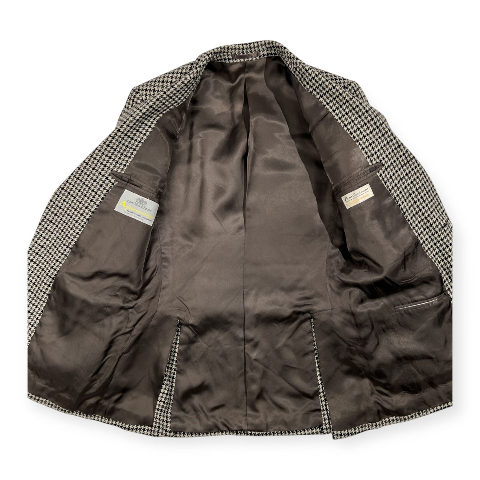 60s 70s カシミヤ100% Aquascutum アクアスキュータム 千鳥格子