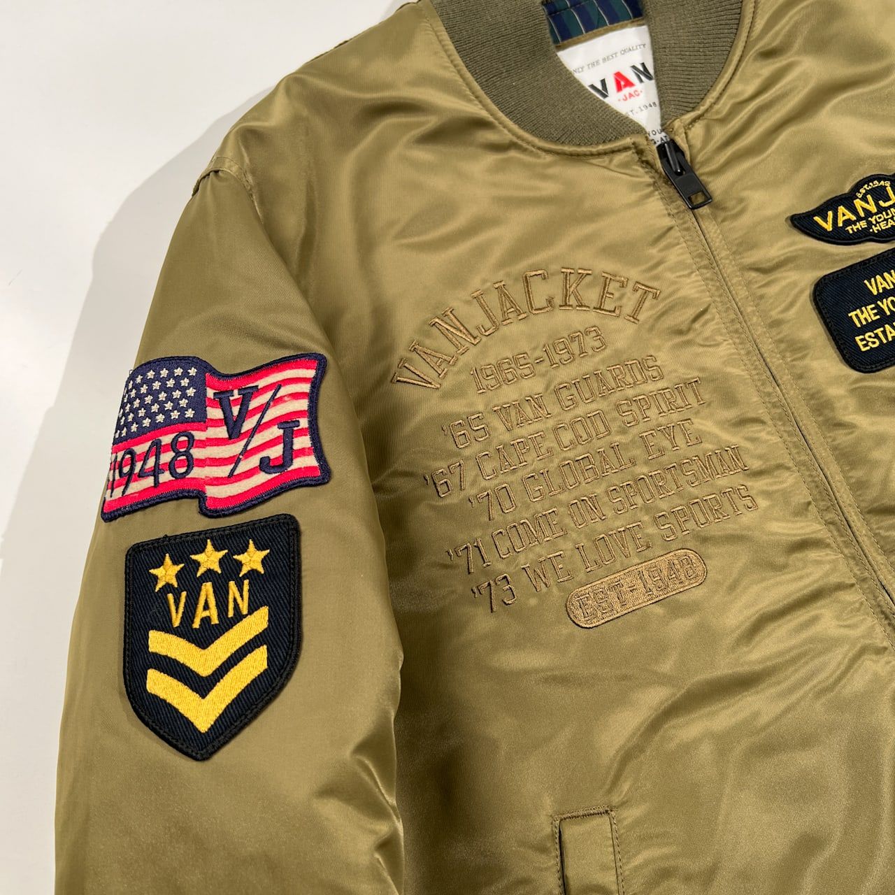 美品 VAN JAC ヴァンヂャケット アーチロゴ フルデコ ワッペン MA-1