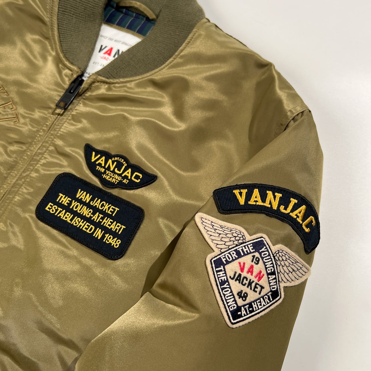 美品 VAN JAC ヴァンヂャケット アーチロゴ フルデコ ワッペン MA-1