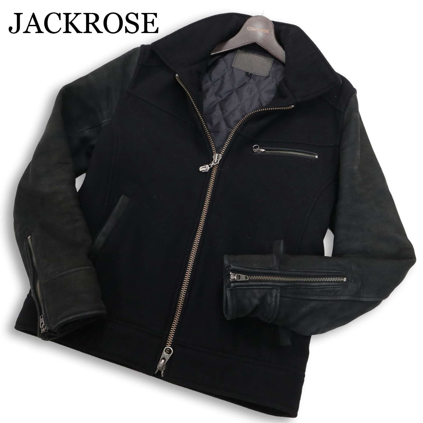 JACKROSE ジャックローズ × ローリングストーンズ 袖革☆ カウ レザー
