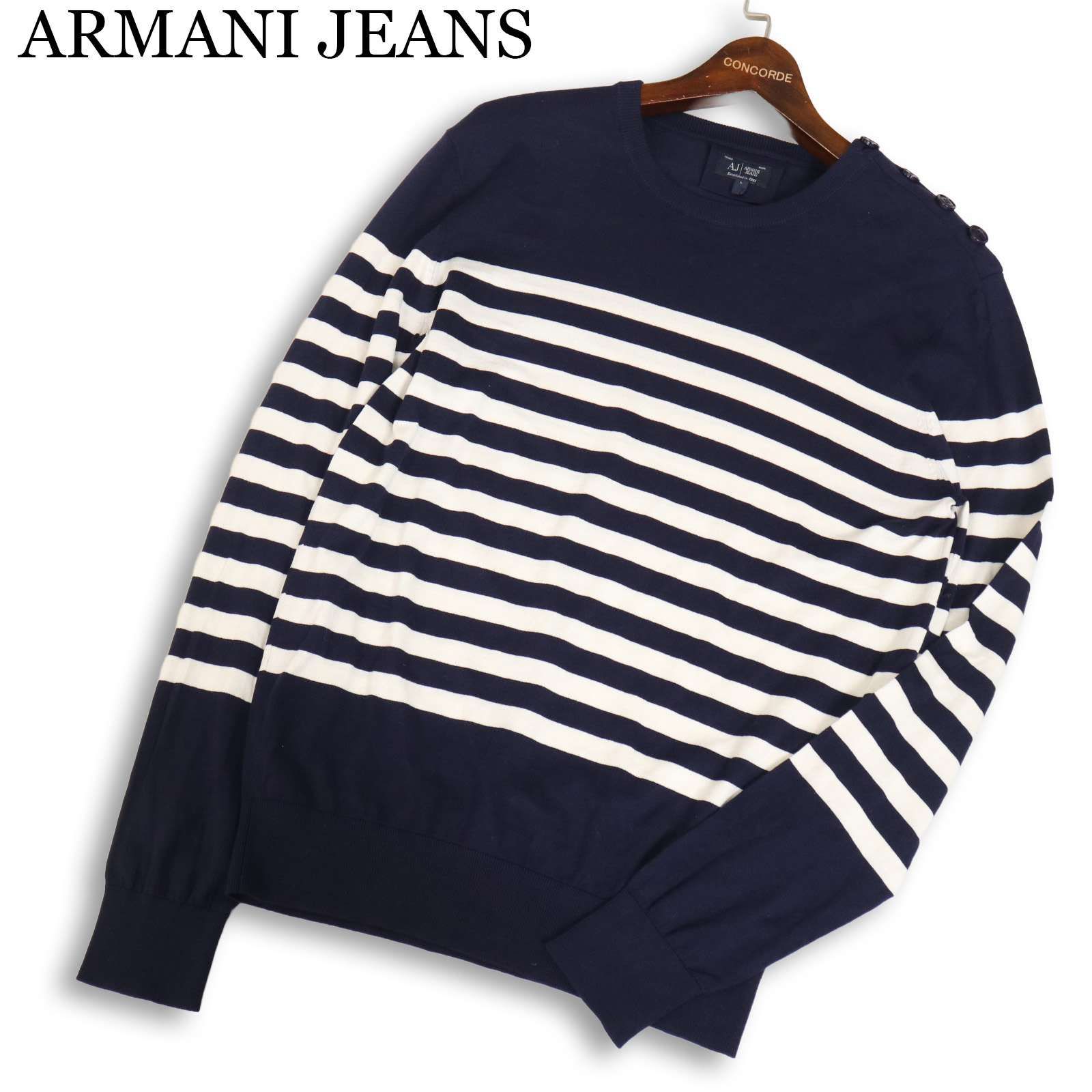 美品】ARMANI JEANS アルマーニ ジーンズ 通年 肩ボタン☆ シルク