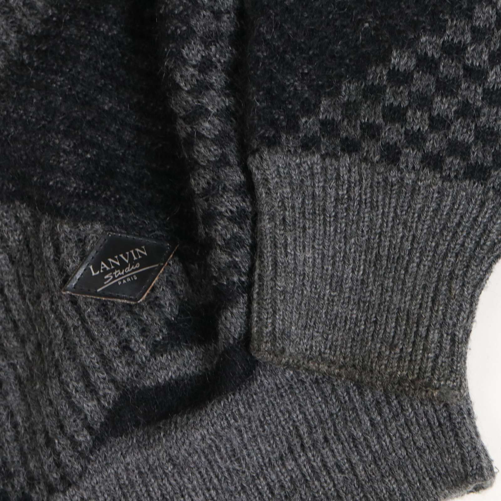 LANVIN Studio ランバン 秋冬 モヘヤ ウール☆ 幾何学柄 チェッカー柄 