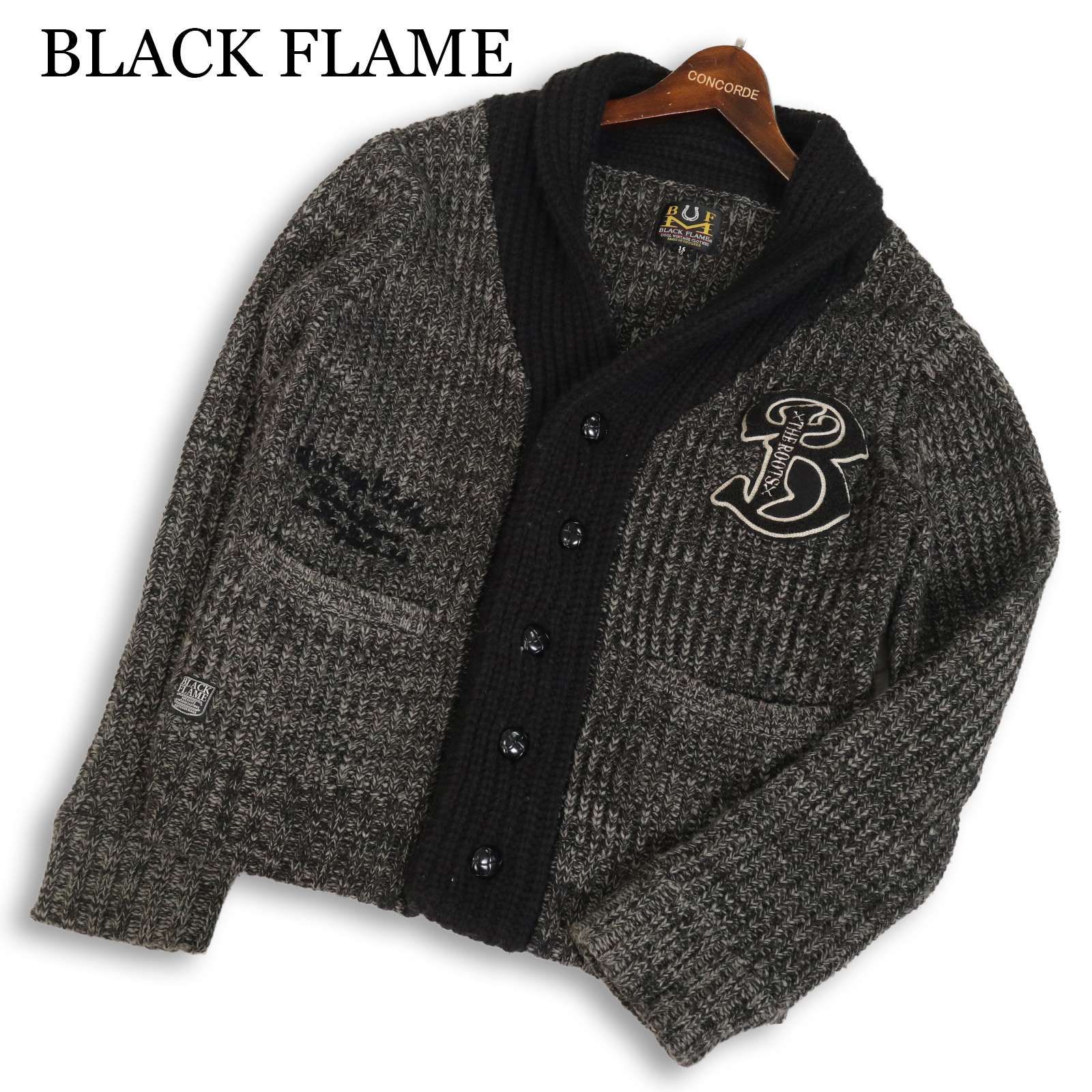 BLACK FLAME ブラックフレイム 秋冬 レタード ワッペン☆ ウール 