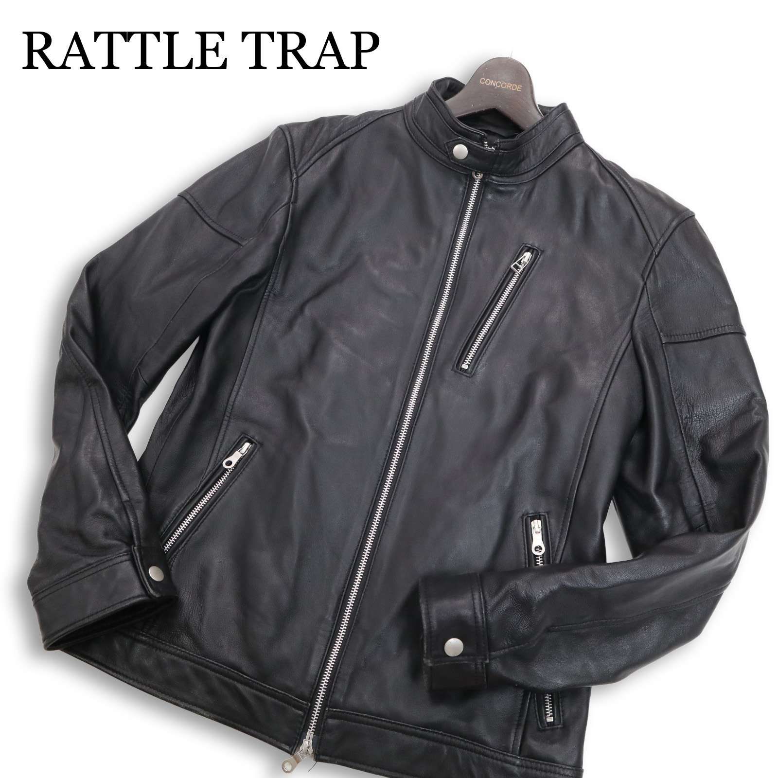 RATTLE TRAP メンズビギ 秋冬 羊革☆ ラム レザー シングル ライダース