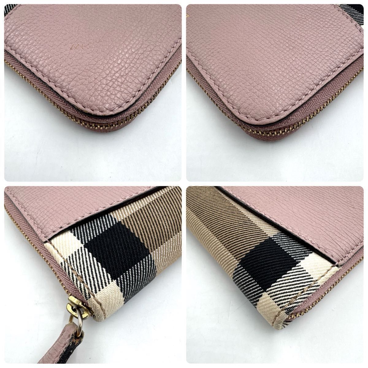 美品】BURBERRY バーバリー 長財布 ノバチェック ラウンドファスナー