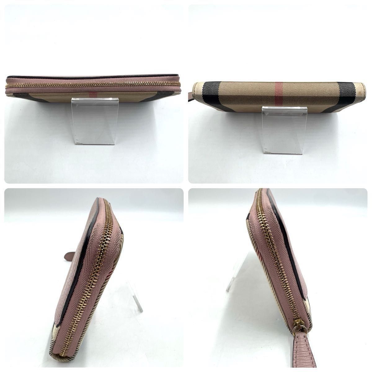 美品】BURBERRY バーバリー 長財布 ノバチェック ラウンドファスナー