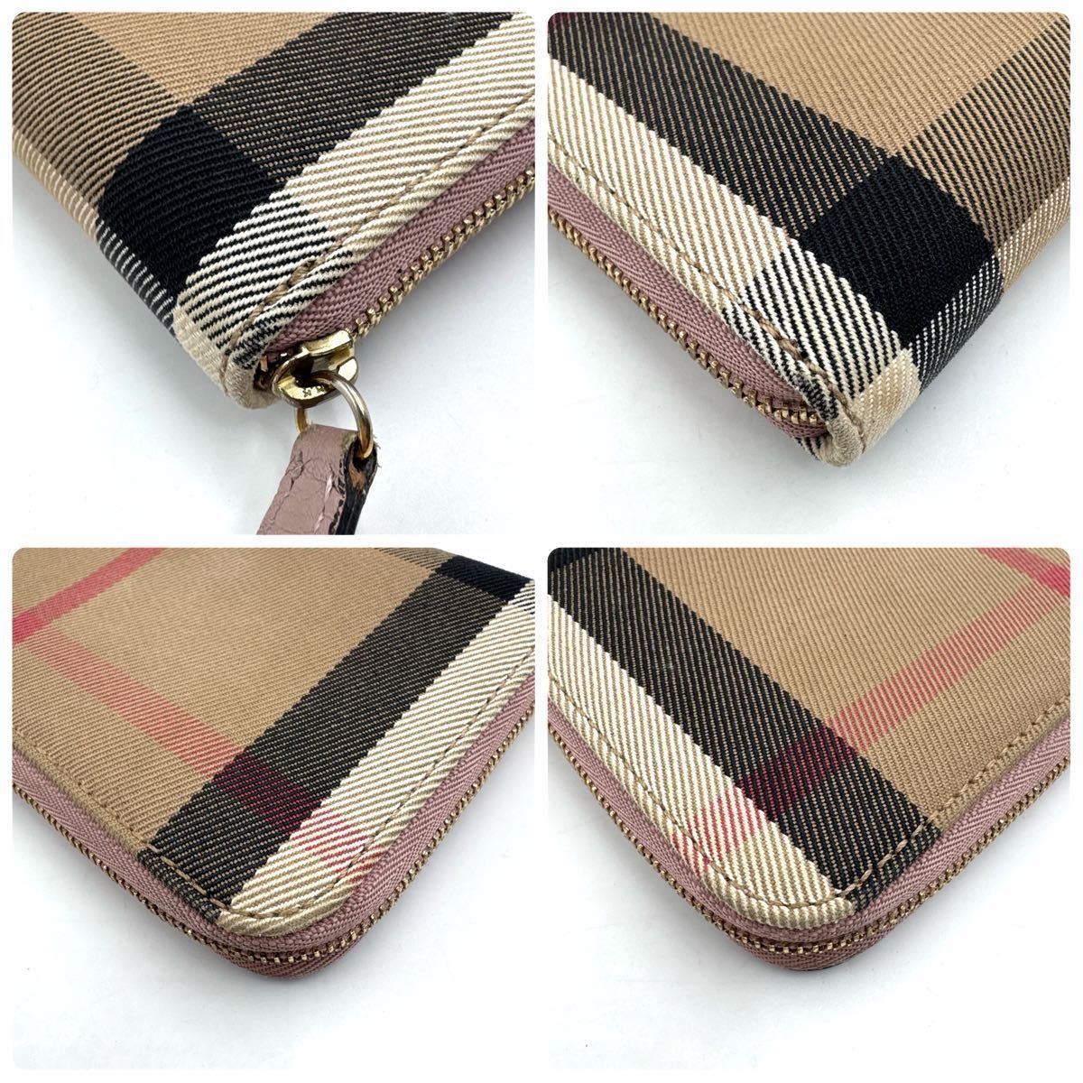 美品】BURBERRY バーバリー 長財布 ノバチェック ラウンドファスナー