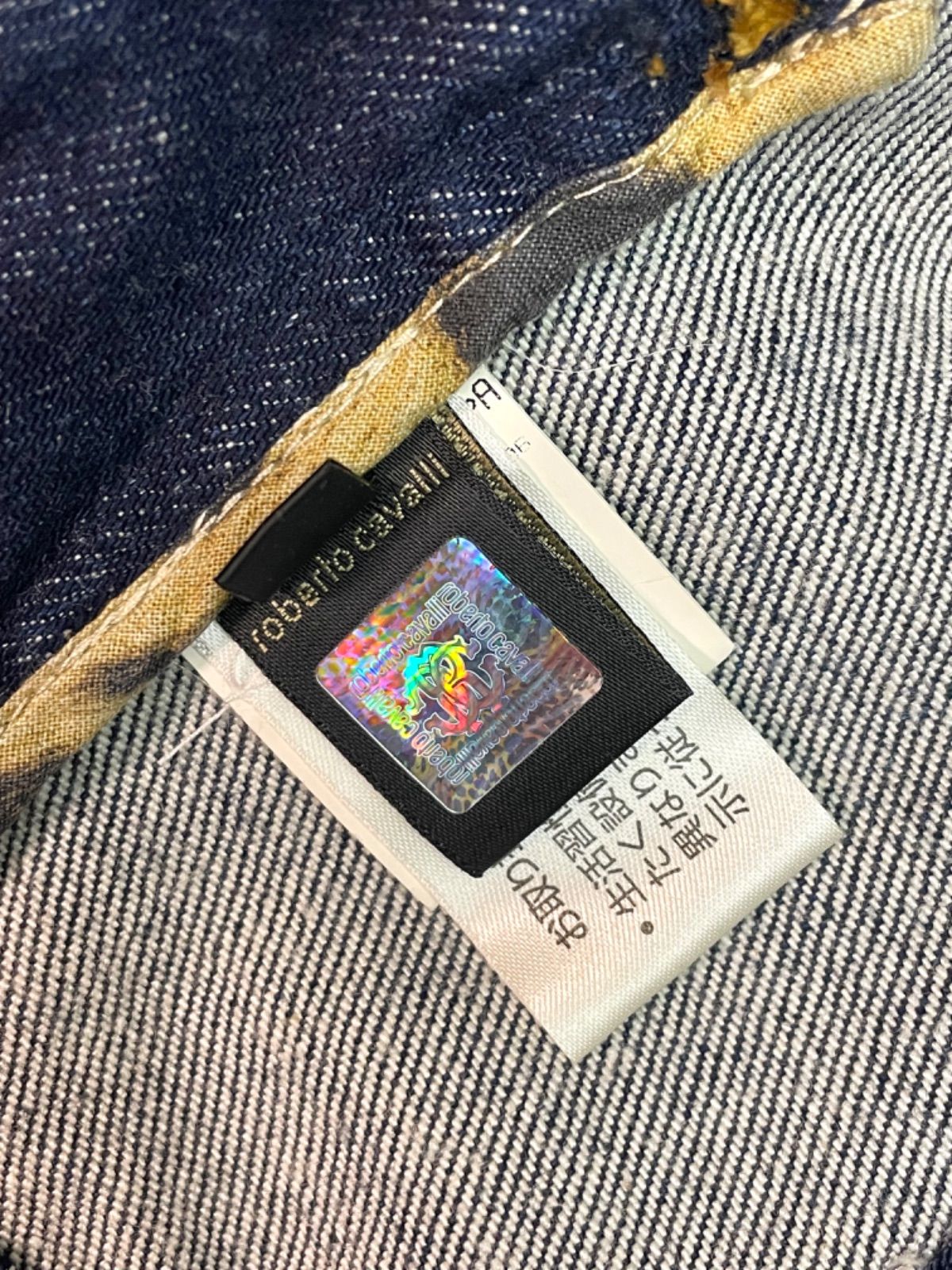 美品】Roberto Cavalli ロベルトカヴァリ レオパード切替 デニムパンツ