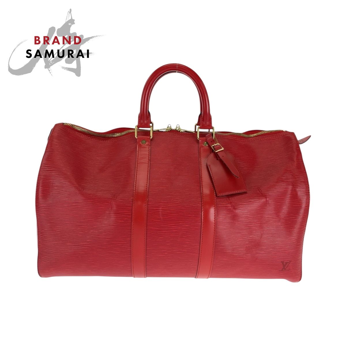 美品 LOUIS VUITTON ルイヴィトン エピ キーポル45 レッド ゴールド 
