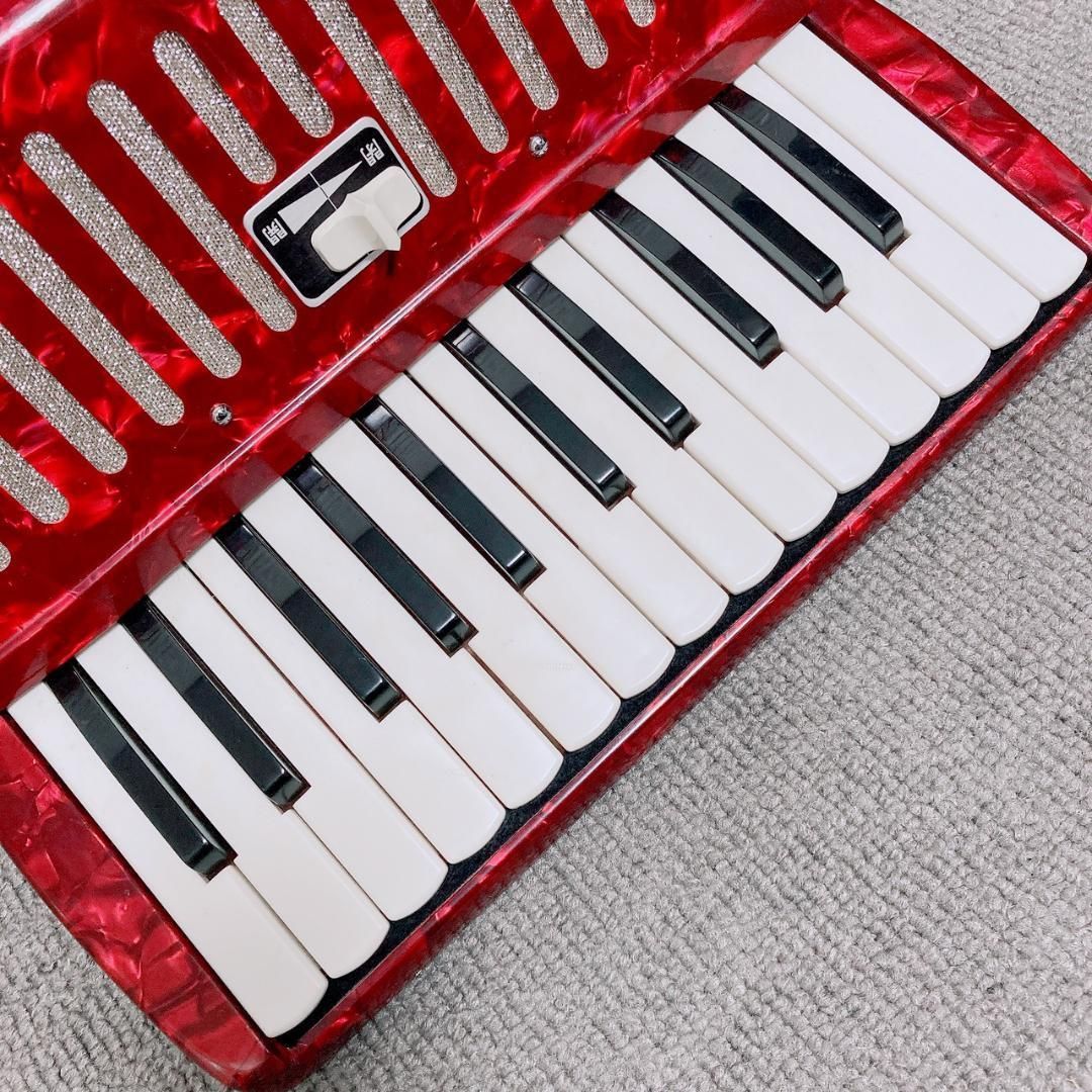 YAMAHA 赤 アコーディオン 25鍵盤 YAMAHA ヤマハ アコーディオン S-25 25鍵盤 音出し確認済 ベルト難