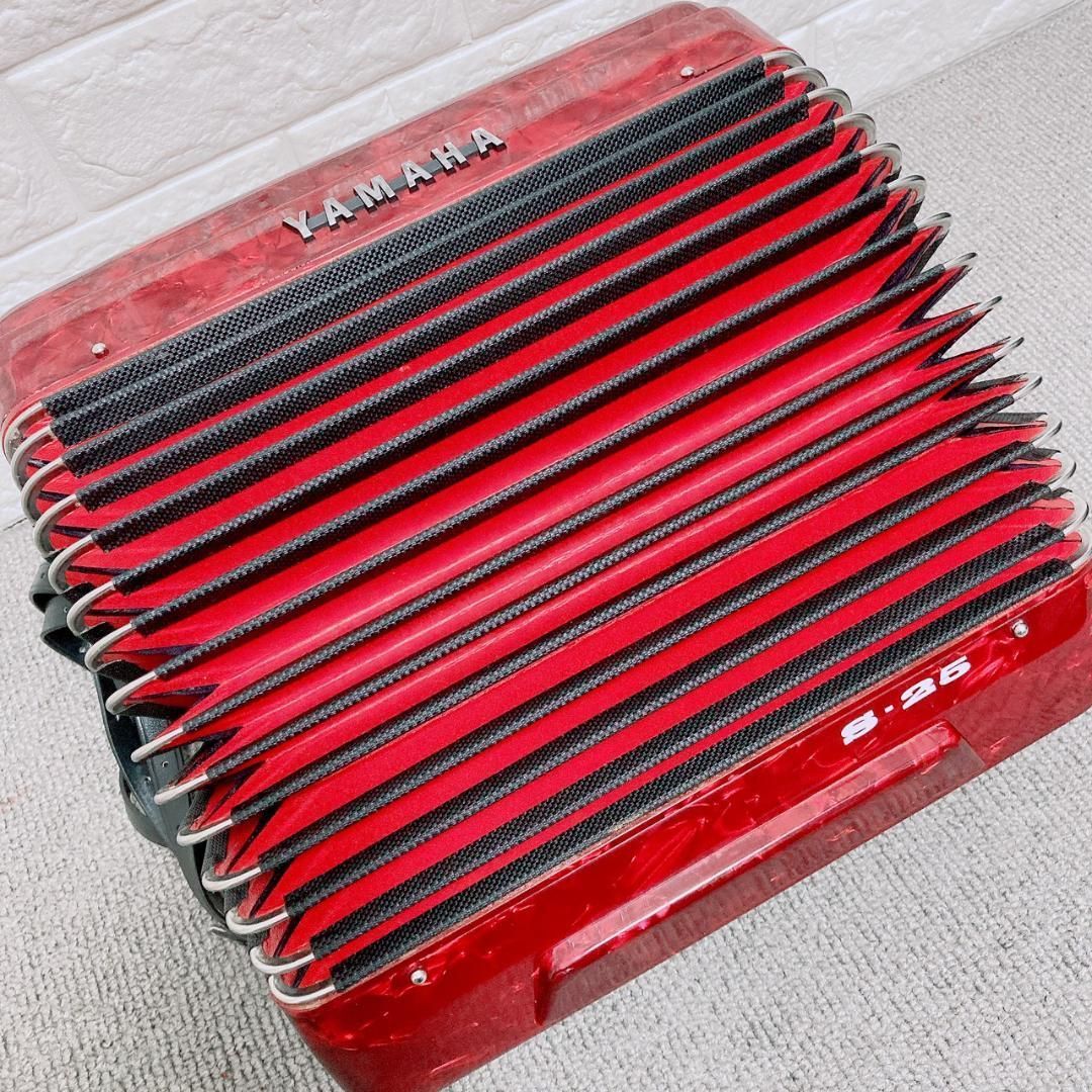 YAMAHA 赤 アコーディオン 25鍵盤 YAMAHA ヤマハ アコーディオン S-25 25鍵盤 音出し確認済 ベルト難