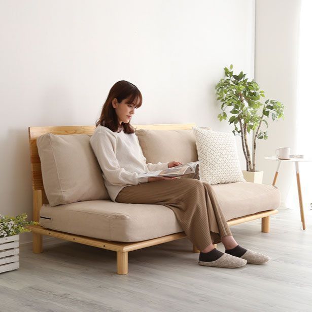 ♪2人掛 天然木フレーム ファブリックソファ 幅160cm ソファ ファブリック 広い 1人暮らし 2人暮らし DINKS