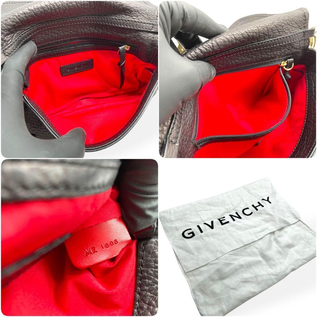 未使用級 レア GIVENCHY ジバンシィ ショルダーバッグ ブラック シボ革