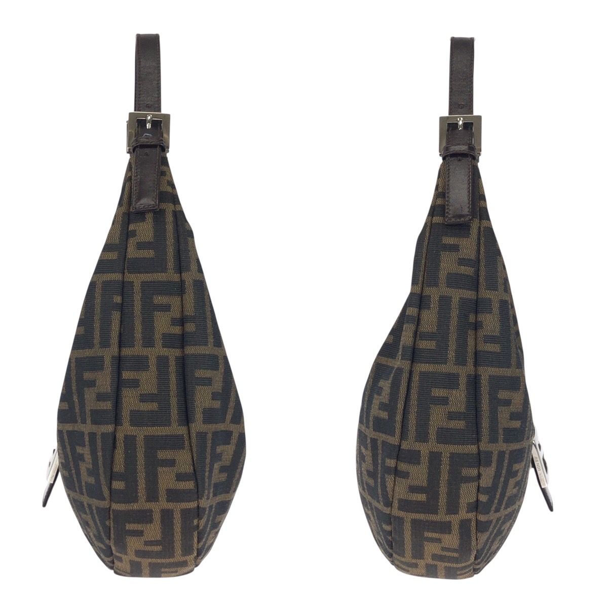 美品 フェンディ ズッカ マンマバケット 三日月型 ムーンバッグ