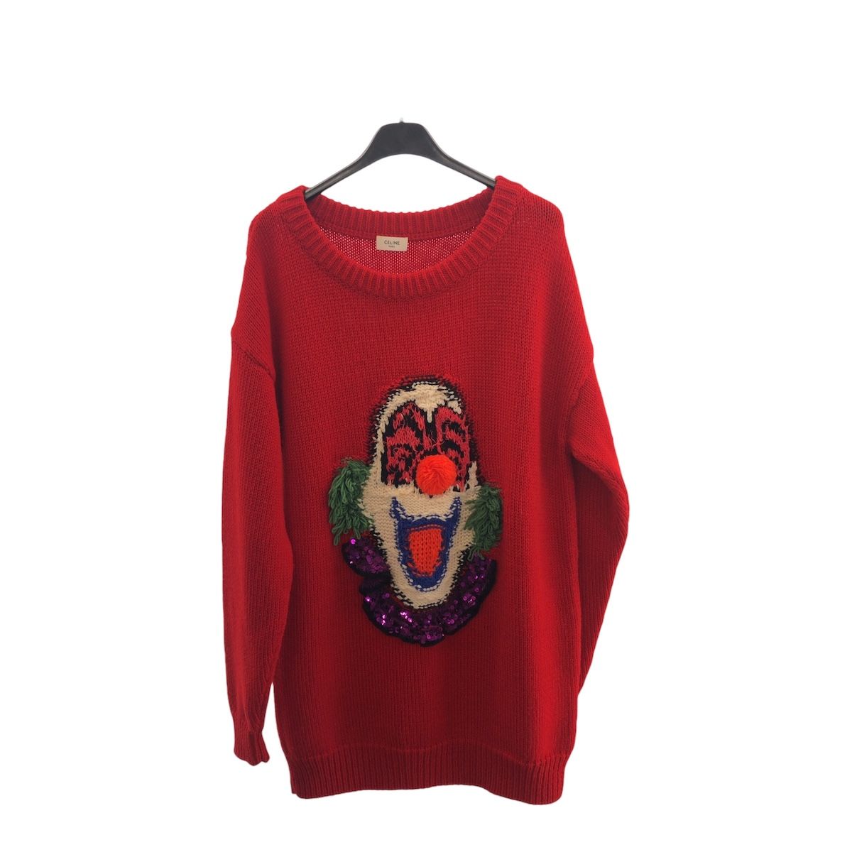 美品 CELINE セリーヌ ピエロ スパンコール サイズXS レッド マルチ