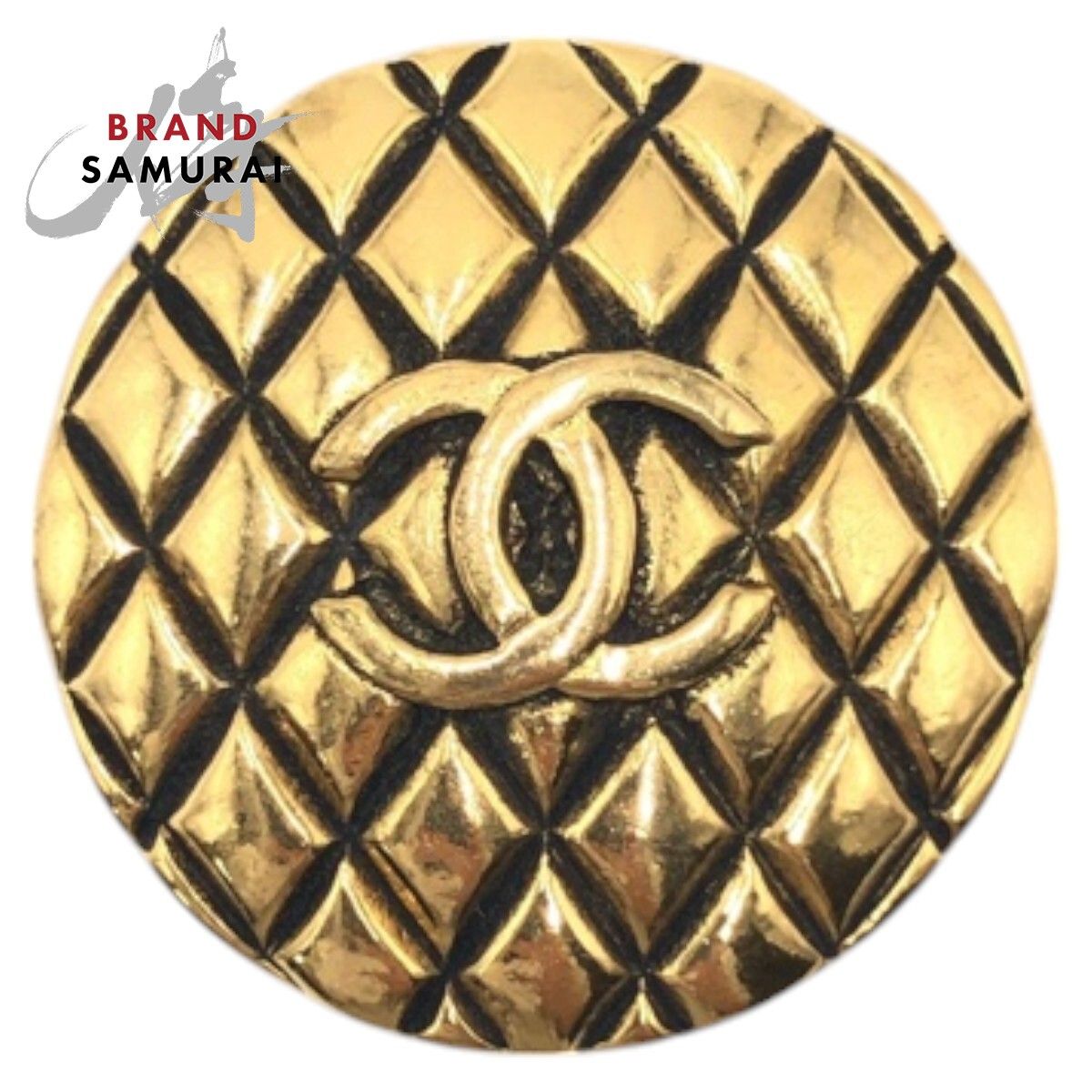 CHANEL シャネル マトラッセ ココマーク ゴールド メタル ブローチ