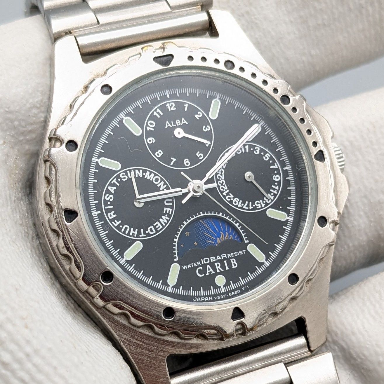 1992年 SEIKO セイコー ALBA アルバ CARIB サン ムーンフェイズ V33F