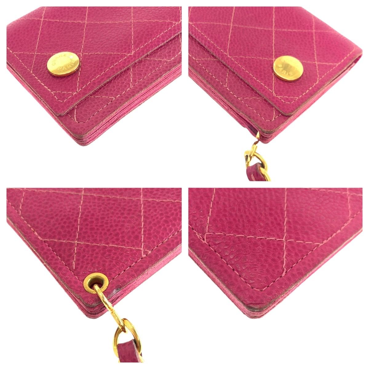 美品 CHANEL シャネル ヴィンテージ ピンク ゴールド金具 キャビア