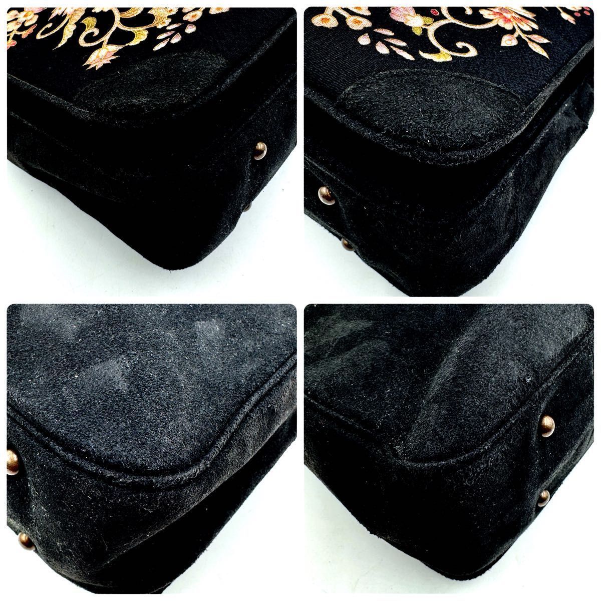 希少 皇室御用達】岡重 OKAJIMA ハンドバッグ 花柄 和装バッグ シルク