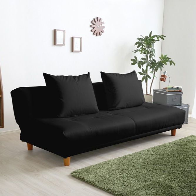 リクライニングソファベッド 幅190cm クッション付 ローソファ ソファ ベッド 簡易ベッド 来客用ベッド 1人暮らし 2人暮らし 日本製