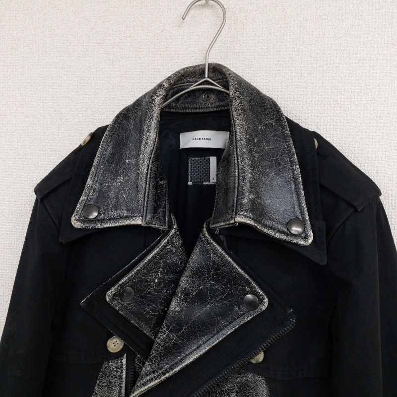 FACETASM ファセッタズム ライダースコート ドッキング 異素材 切替