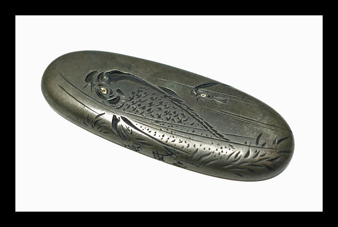 刀剣美術 江戸期 無銘 銅地金象嵌芦雁図縁頭 - メルカリ