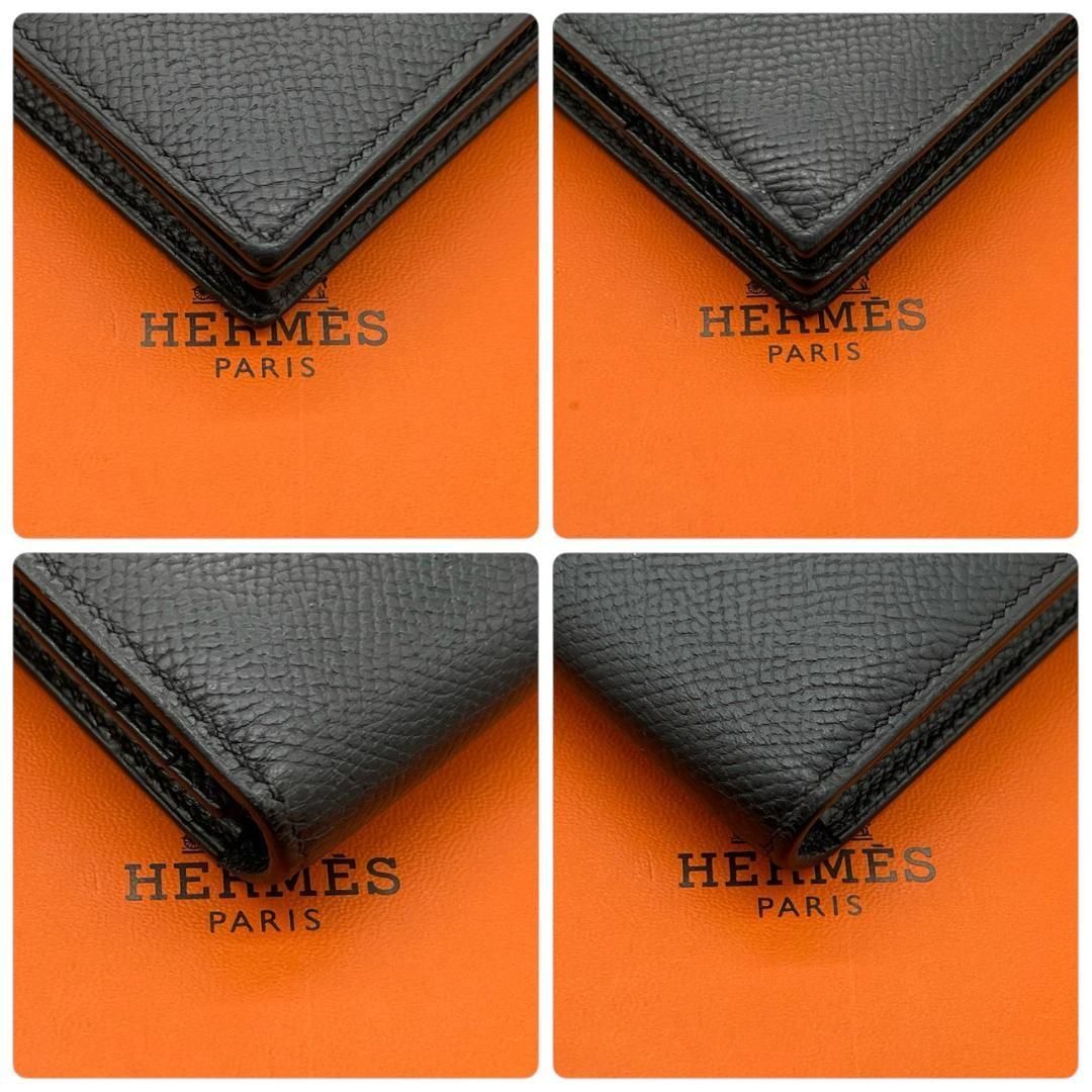 超極美品】エルメス HERMES ヴォーエプソン ベアン スフレ ブラック 二