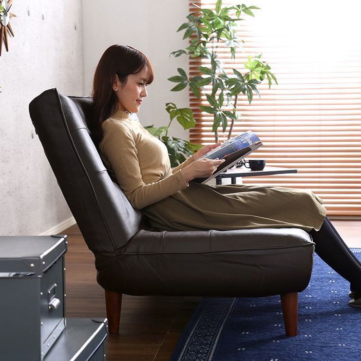 【本革】ハイバックリクライニングソファ_1人掛け,ブラウン 本革】ハイバックリクライニングソファ_1人掛け,ブラウン