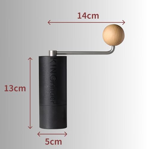 KINGrinder P 1 軽量型手挽きコーヒーミル 均一性に優れるコニカル式金属刃 ドリップ向け 容量20 g 彡 a 3 c d 6 aa アルミホイル セット調味料入れ