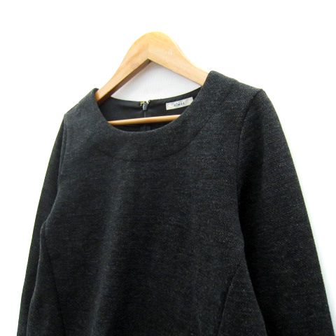 ニーム NIMES カットソー 長袖 ラウンドネック 無地 チャコールグレー