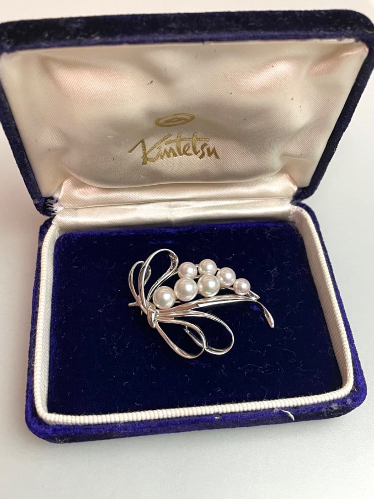 極美品】MIKIMOTO ミキモト アコヤ真珠 ブローチ シルバー 5.5-7.0mm