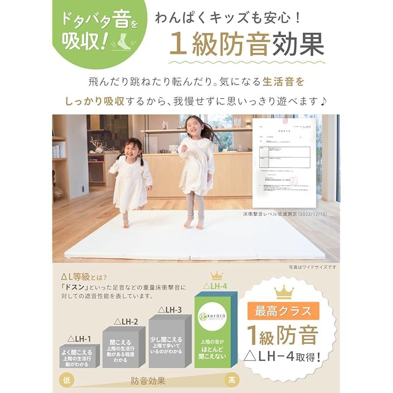ケラッタ) プレイマット 折りたたみ リバーシブル 赤ちゃん 1級防音