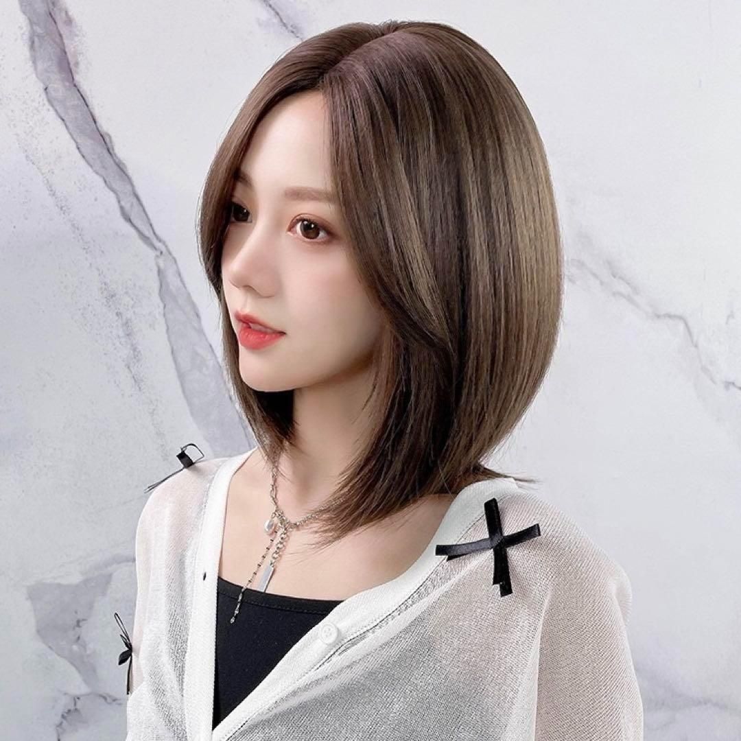 ボブ ミディアムショートレイヤーフルウィッグ レディース かつら