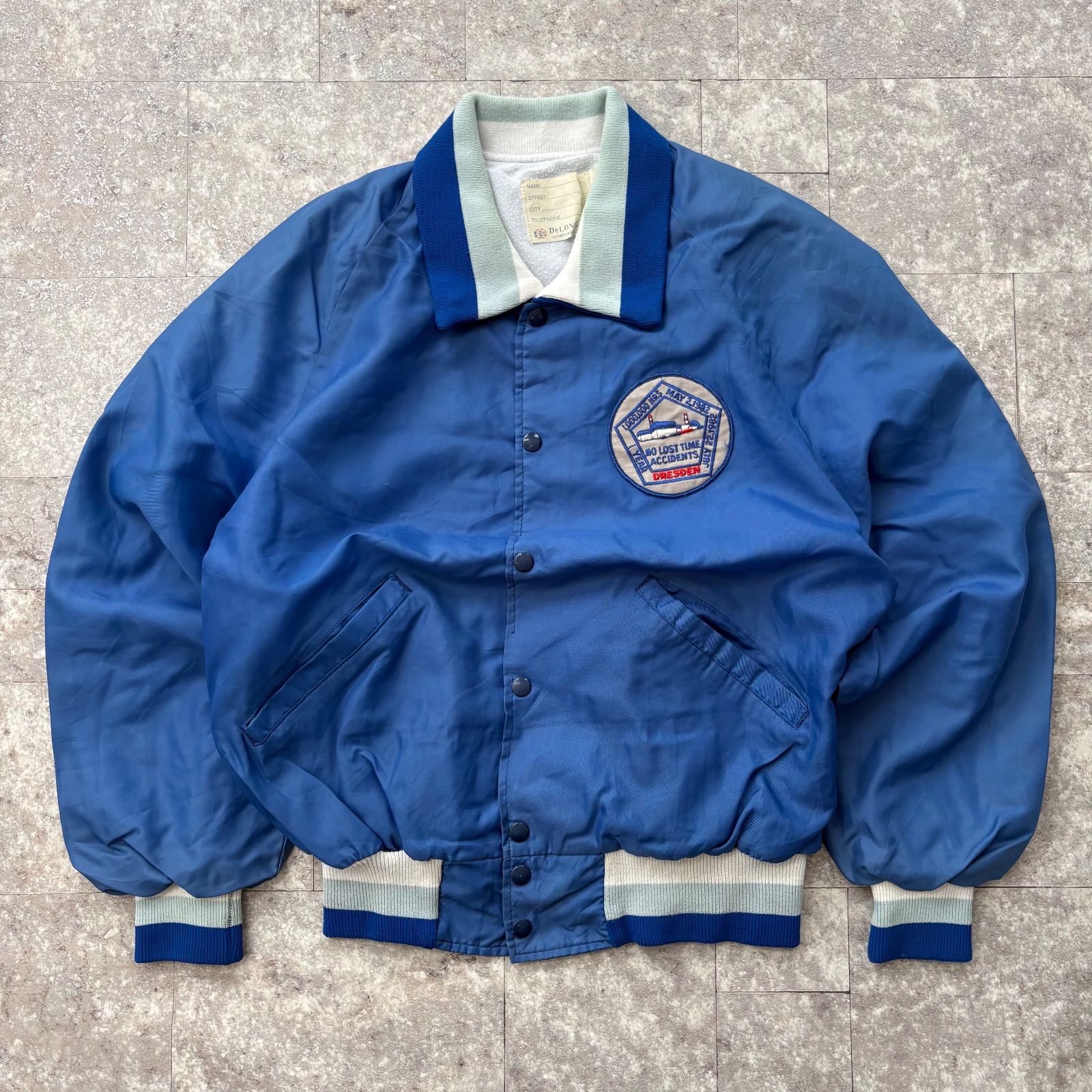 DeLONG 古着 スタジャン USA製 80s デロング ワッペン ナイロン