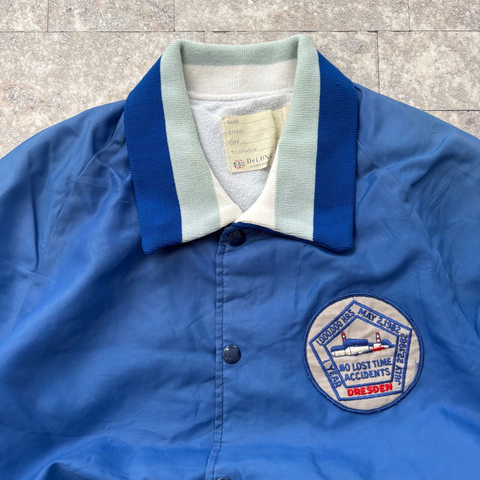 DeLONG 古着 スタジャン USA製 80s デロング ワッペン ナイロン